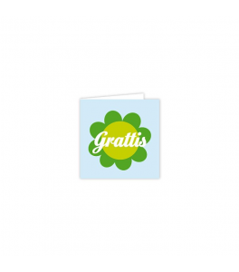 Hoppelina - Paketkort Blå/Grön "Grattis"