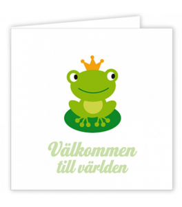 Hoppelina - Kort Välkommen till världen "Groda"