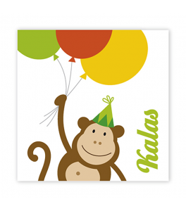 Hoppelina - Inbjudningskort/Party Card "Apa"